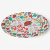 ヴィンテージホリデークリスマスツリーオーナメント ペーパープレート (アングル)