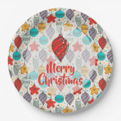 ヴィンテージホリデークリスマスツリーオーナメント ペーパープレート (正面)