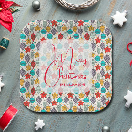 ヴィンテージホリデークリスマスツリーオーナメント ペーパープレート