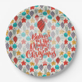 ヴィンテージホリデークリスマスツリーオーナメント ペーパープレート (正面)