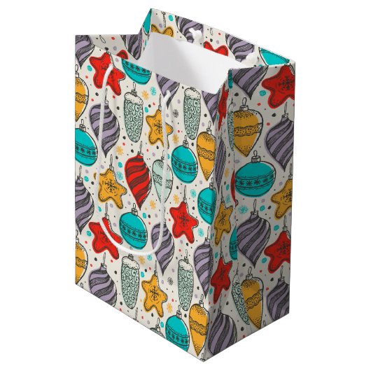 ヴィンテージホリデークリスマスツリーオーナメント ミディアムペーパーバッグ (正面アングル)