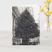 ヴィンテージホリデークリスマスツリー カード (黄色い花)