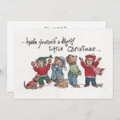 ヴィンテージホリデーシンギングカッブアクリル風刺画 シーズンカード (正面/裏面)