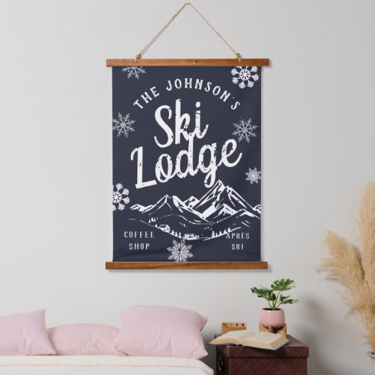 ヴィンテージホリデースキーロッジカスタムホテル 吊り下げ型タペストリー (寝室)