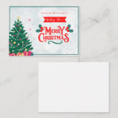 ヴィンテージホリデーズパーソナライズされたメリークリスマスカード ノートカード (正面/裏面)