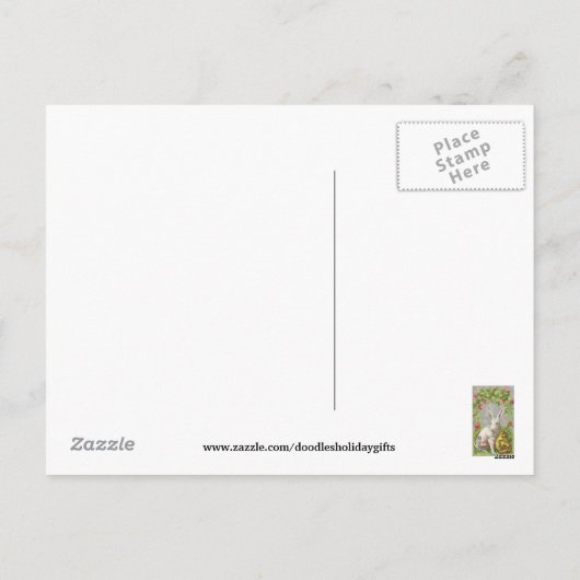 ヴィンテージホリデーバニーイースターポストカード シーズンポストカード (裏面)