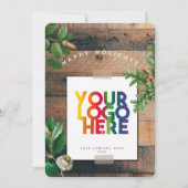 ヴィンテージホリデービジネスロゴクリスマスカード (正面)