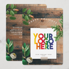 ヴィンテージホリデービジネスロゴクリスマスカード