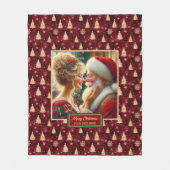 ヴィンテージホリデーブランケットMr&Mrs.クロースコージーギフト フリースブランケット (正面)