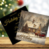 ヴィンテージホリデーホースキャリッジホームパーティー 招待状