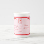 ヴィンテージホリデーポストカードボーン中国マグ ボーンチャイナマグカップ (正面)