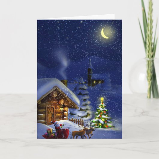 ヴィンテージホリデーメリークリスマス シーズンカード (正面)