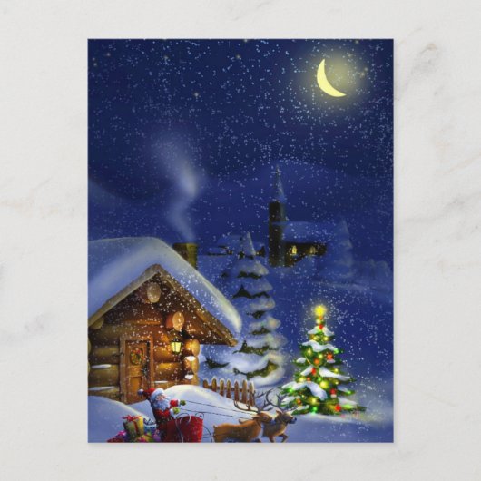 ヴィンテージホリデーメリークリスマス ポストカード (正面)