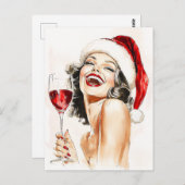 ヴィンテージホリデー応援インウォーター色 ポストカード (正面/裏面)