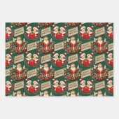 ヴィンテージホリデー応援イングリーン ラッピングペーパーシート (正面)