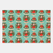 ヴィンテージホリデー応援トリオ ラッピングペーパーシート (正面3)