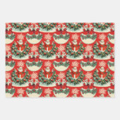 ヴィンテージホリデー応援トリオ ラッピングペーパーシート (正面2)