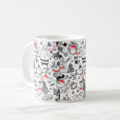 ヴィンテージホリデー応援レトロクリスマス コーヒーマグカップ (正面左)