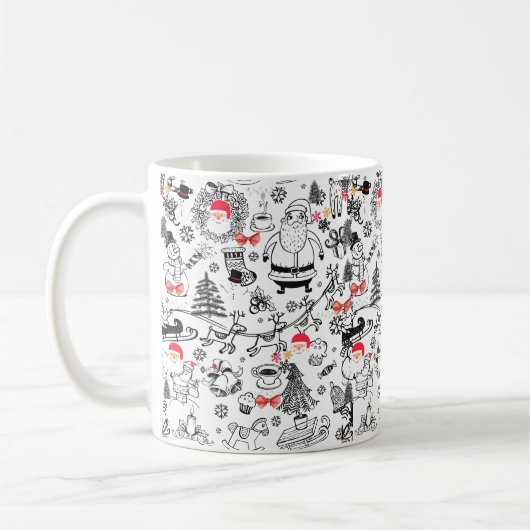 ヴィンテージホリデー応援レトロクリスマス コーヒーマグカップ (左)