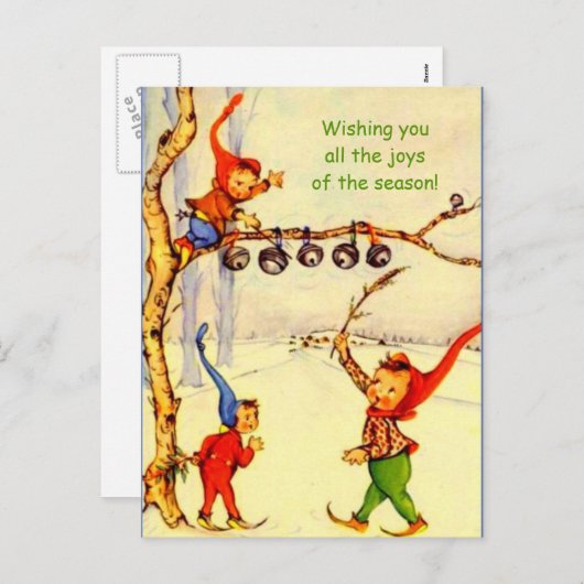 ヴィンテージホリデー格言はがき、かわいい1930の画像 シーズンポストカード (正面/裏面)