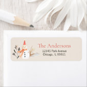 ヴィンテージホリデー雪だるまクリスマスアドレス ラベル (インサイチュ)