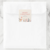 ヴィンテージホリデー雪だるまクリスマス スクエアシール (バッグ)