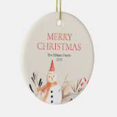 ヴィンテージホリデー雪だるまクリスマス セラミックオーナメント (右)