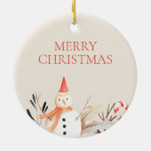ヴィンテージホリデー雪だるまクリスマス セラミックオーナメント (裏面)