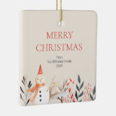 ヴィンテージホリデー雪だるまクリスマス セラミックオーナメント (右)