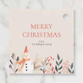 ヴィンテージホリデー雪だるまクリスマス フェイバータグ (裏面)