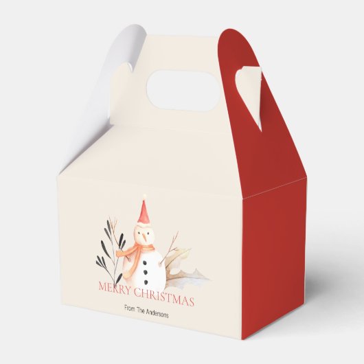 ヴィンテージホリデー雪だるまクリスマス フェイバーボックス (裏面サイド)