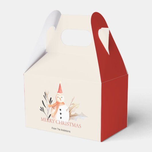 ヴィンテージホリデー雪だるまクリスマス フェイバーボックス (正面サイド)