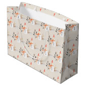 ヴィンテージホリデー雪だるまクリスマス ラージペーパーバッグ (裏面アングル)