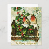 ヴィンテージホリーと鳥のクリスマス (正面/裏面)