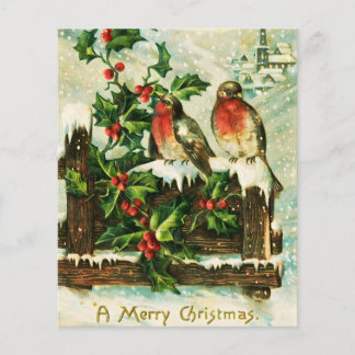 ヴィンテージホリーと鳥のクリスマス