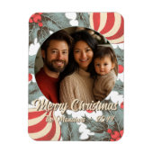 ヴィンテージホリーのクリスマスフォト マグネット (縦)