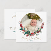 ヴィンテージホリークラシックファミリーフォトクリスマスカード シーズンカード (正面/裏面)