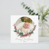 ヴィンテージホリークラシックファミリーフォトクリスマスカード シーズンカード (スタンド正面)