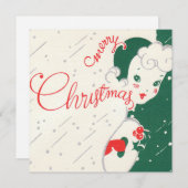 ヴィンテージホリークリスマスガール シーズンカード (正面/裏面)