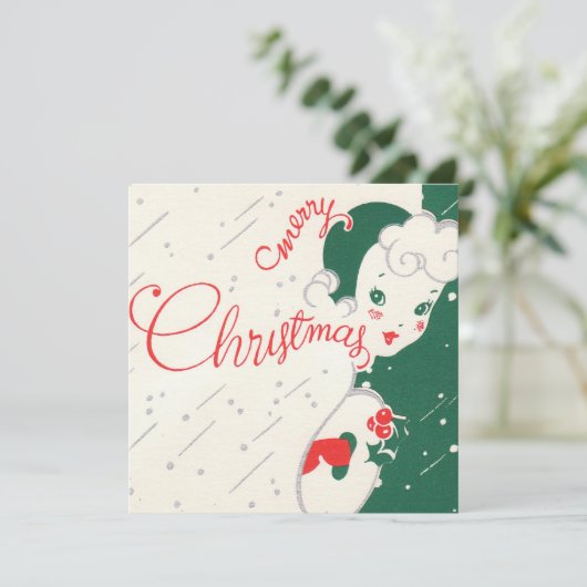 ヴィンテージホリークリスマスガール シーズンカード (スタンド正面)