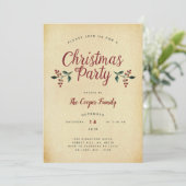 ヴィンテージホリークリスマスパーティの招待状 シーズンカード (スタンド正面)