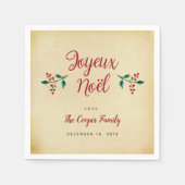 ヴィンテージホリークリスマスパーティー「ジョユーノエル」 スタンダードカクテルナプキン (正面)