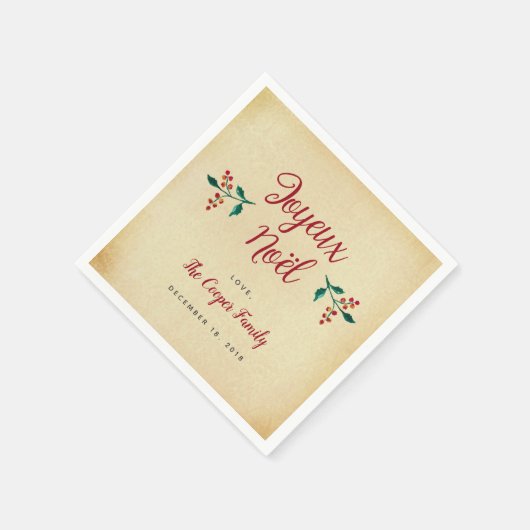 ヴィンテージホリークリスマスパーティー「ジョユーノエル」 スタンダードカクテルナプキン (角)