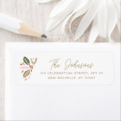 ヴィンテージホリークリスマスホリデーリターン ラベル (インサイチュ)