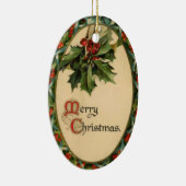 ヴィンテージホリークリスマス飾り セラミックオーナメント (右)