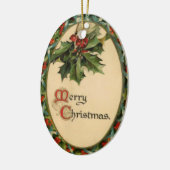 ヴィンテージホリークリスマス飾り セラミックオーナメント (左)