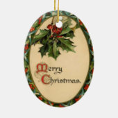 ヴィンテージホリークリスマス飾り セラミックオーナメント (裏面)