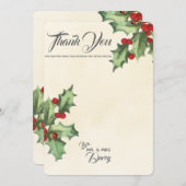 ヴィンテージホリーサンキューカード サンキューカード (正面/裏面)