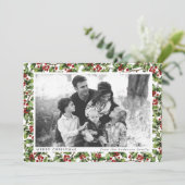 ヴィンテージホリーフレームクリスマスフォトカード シーズンカード (スタンド正面)