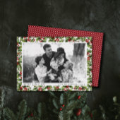 ヴィンテージホリーフレームクリスマスフォトカード シーズンカード